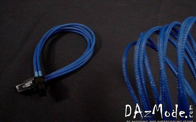 6-Pin PCI-E XL 19" (50cm) DarkSide Single Braid Cable - Dark Blue UV