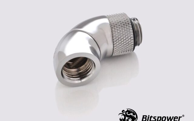 G1/4" 90 (45x2) Degree  G1/4" Adapter Extender - Silver