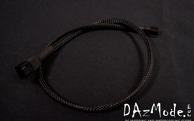 3-Pin 30cm Fan DarkSide Single Braid Cable - Jet Black