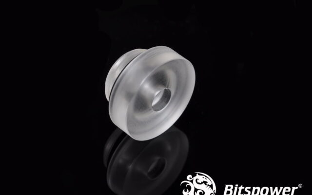 Clear Stop Plug Fitting - G1/4" Bispower with 5mm LED hole