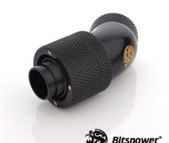 45-Degree Black Compression Fitting - 7/16" to 5/8" - Matte Black