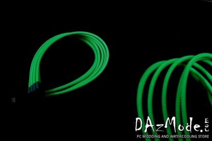8-Pin PCI-E DarkSide Single Braid Cable - Green UV