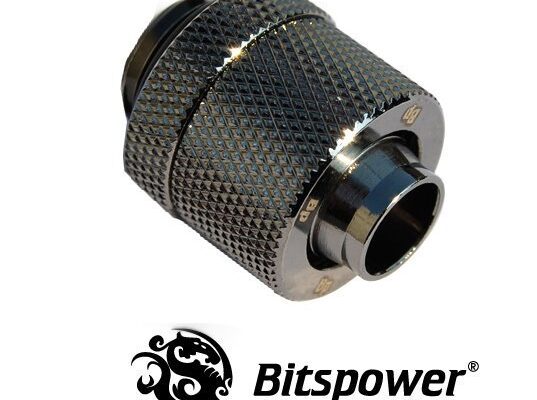 3/8"ID - 1/2"OD Straight Compression Fitting - Black Sparkle