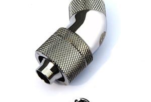 45-Degree 3/8"ID - 5/8"OD Compression Fitting - Silver