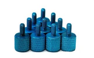 10pcs Blue Anodized Aluminum Thumb Screw Pack