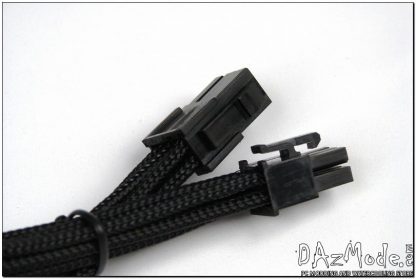 6-Pin PCI-E 12" (30cm) DarkSide HSL Single Braid Cable - Jet Black-2