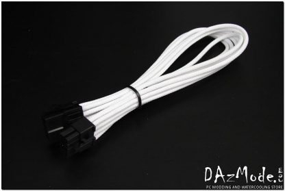 8-Pin PCI-E HSL 12" (30cm) DarkSide Single Braid Cable - White