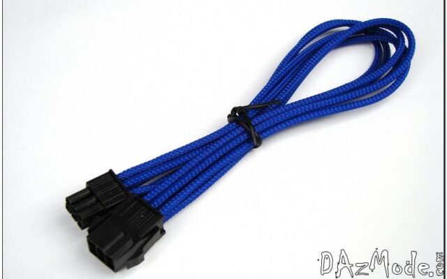 6-Pin PCI-E HSL 12" (30cm) DarkSide Single Braid Cable - Dark Blue UV