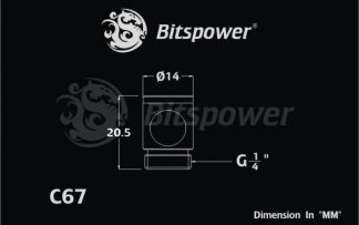 G1/4" Black Sparkle In-Side 90 Degree Diversion Fitting