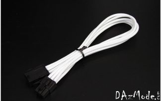 6-Pin PCI-E HSL 12" (30cm) DarkSide Single Braid Cable - White