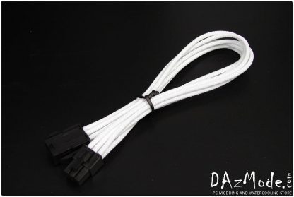 6-Pin PCI-E HSL 12" (30cm) DarkSide Single Braid Cable - White