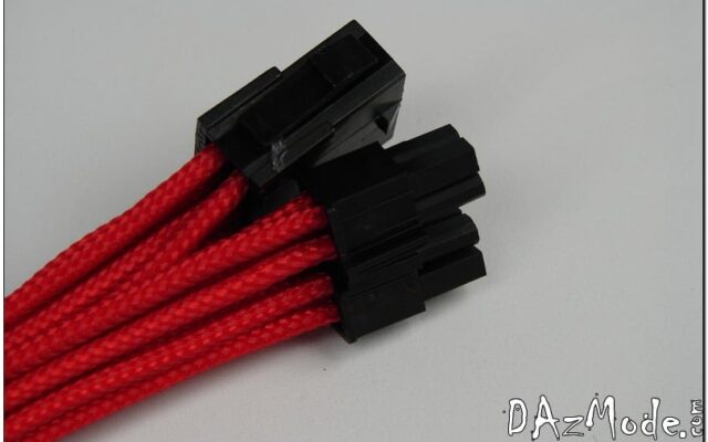 4+4 EPS 12" (30cm) HSL DarkSide Single Braid Cable - Red UV