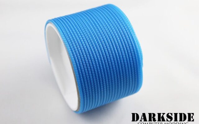 5/64" ( 2mm ) DarkSide HD Cable Sleeving - Aqua Blue UV-5