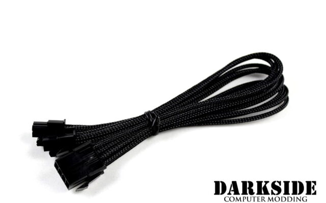 4+4 EPS 12" (30cm) HSL DarkSide Single Braid Cable - Jet Black