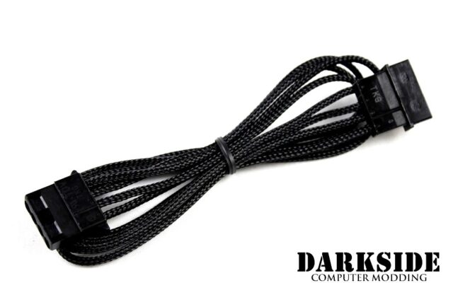 4-pin MOLEX  HSL Extension Single Braid Cable (40cm) - Jet Black