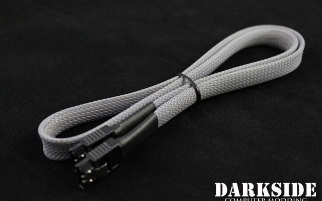 45cm (18") SATA 2.0/3.0 7P 180° to 180° cable with latch  - Titanium Gray