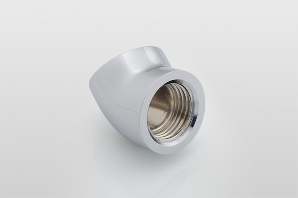 45-Degree With Dual Inner G1/4" Extender - Silver Shining