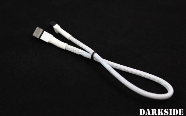 3-Pin 30cm (12") M/F Fan Sleeved Cable - White