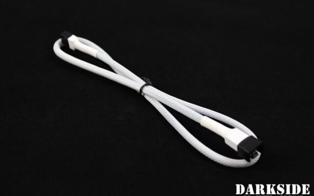 3-Pin 50cm (19") M/F Fan Sleeved Cable - White