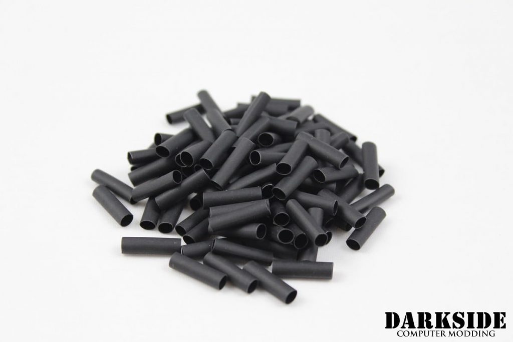 Builder Pack of 100 - 2:1 DARKSIDE Pre-cut Heatshrink Tubing 3mm 1/8" - Jet Black