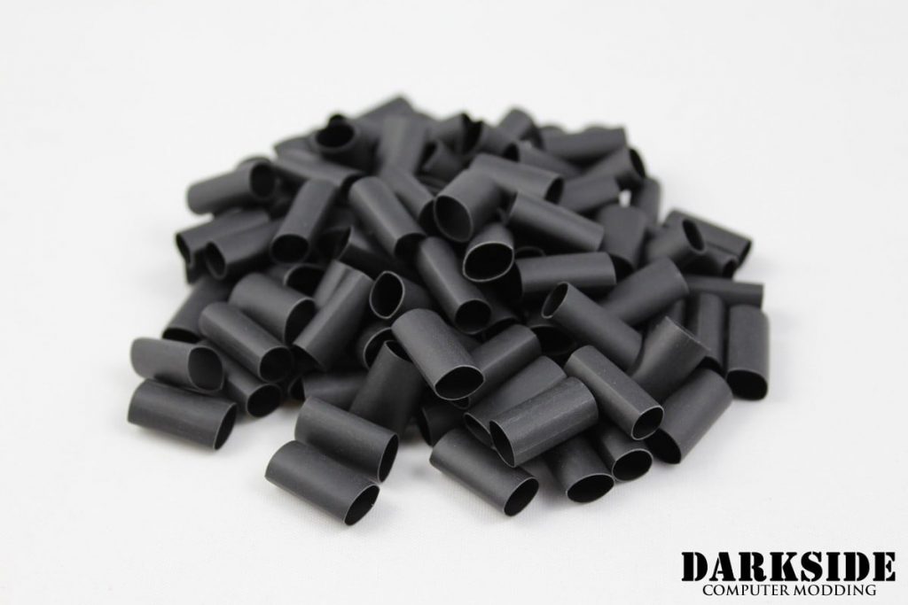 Builder Pack of 100 - 2:1 DARKSIDE Pre-cut Heatshrink Tubing 6mm 1/4" - Jet Black