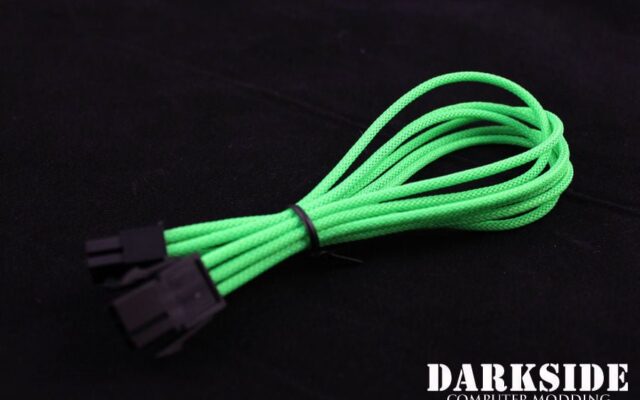 6-Pin PCI-E HSL 12" (30cm) DarkSide Single Braid Cable - Green UV