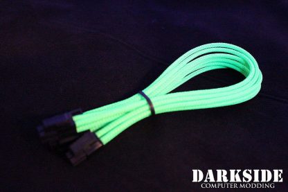 8-Pin PCI-E DarkSide HSL Single Braid Cable - UV Green-2