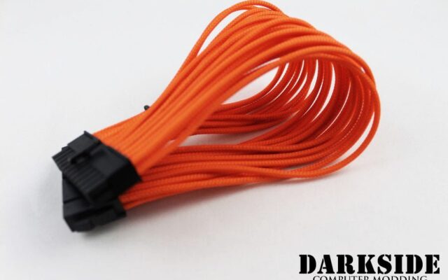 24-Pin ATX HSL 12" (30cm) DarkSide HSL Single Braid Cable - Orange