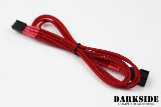 4-Pin 40cm Fan DarkSide Individual Wire Single Braid Cable - Red