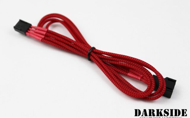 4-Pin 40cm Fan DarkSide Individual Wire Single Braid Cable - Red