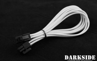 4+4 EPS 12" (30cm) HSL DarkSide Single Braid Cable - White