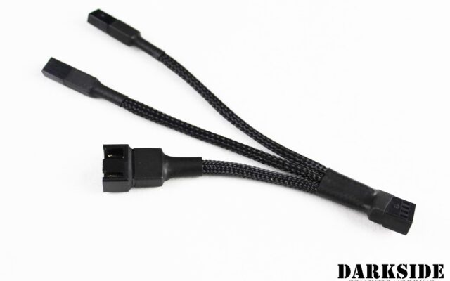 Type 13s - DarkSide Connect Y-Cable to 4-PIN PWM cable with pass-through - 4" (10cm)