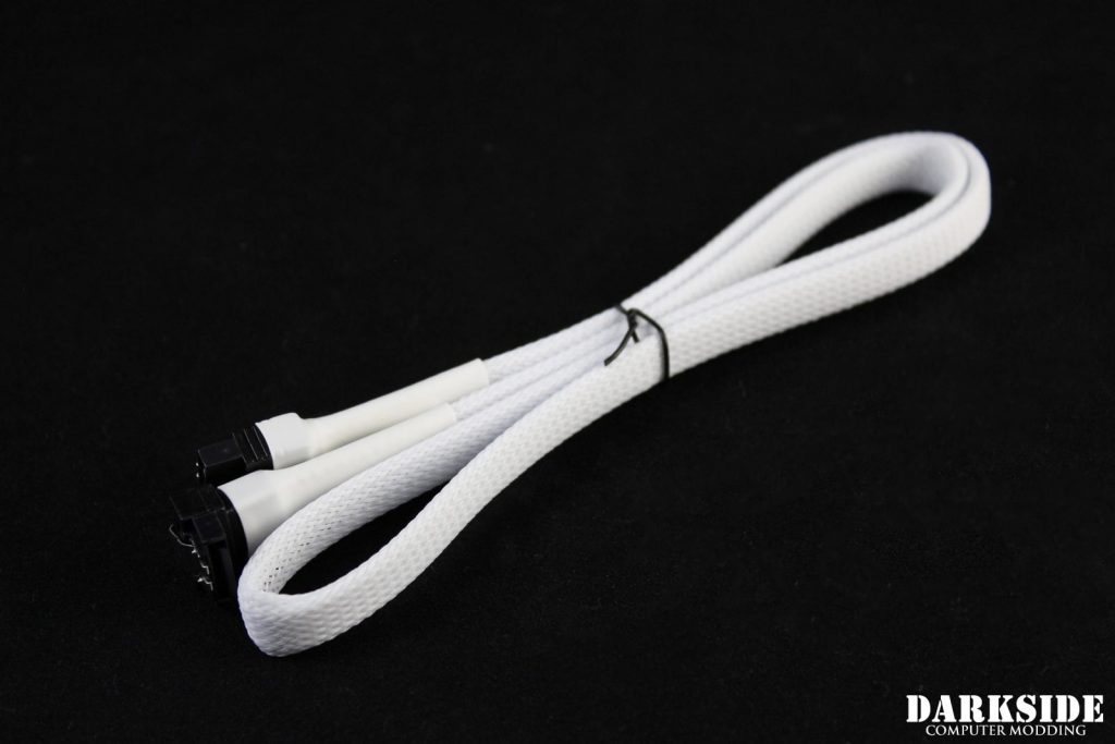 60cm (24") SATA 2.0/3.0 7P 180° to 90° cable with latch  - White