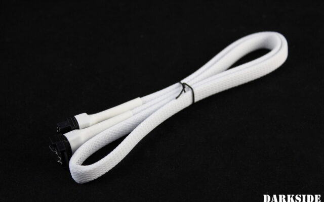 60cm (24") SATA 2.0/3.0 7P 180° to 90° cable with latch  - White