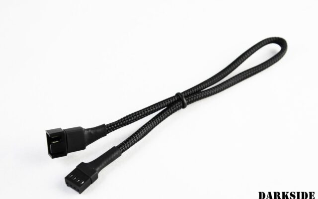 4-Pin 30cm (12") M/F PWM Fan Sleeved Cable - Jet Black