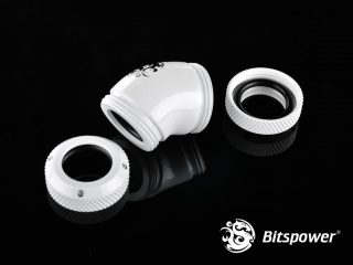 G1/4 Enhanced Dual 45-Degree Multi-Link Adapter - 12mm OD Rigid Tube - Deluxe White