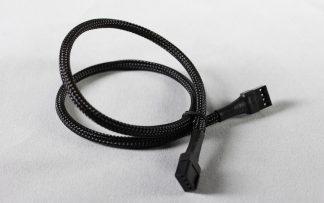 4-Pin 50cm (19") FEMALE PWM fan and Aquabus Sleeved Cable - Jet Black