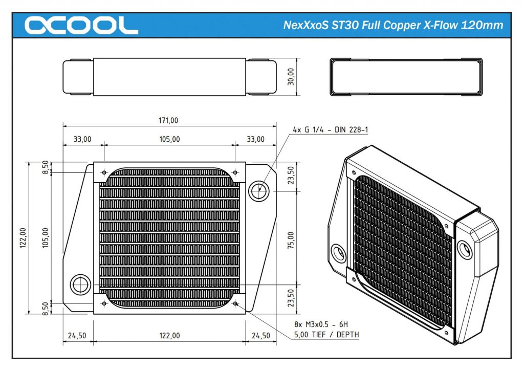 NexXxoS ST30 Full Copper X-Flow Performance Radiator 120mm-4