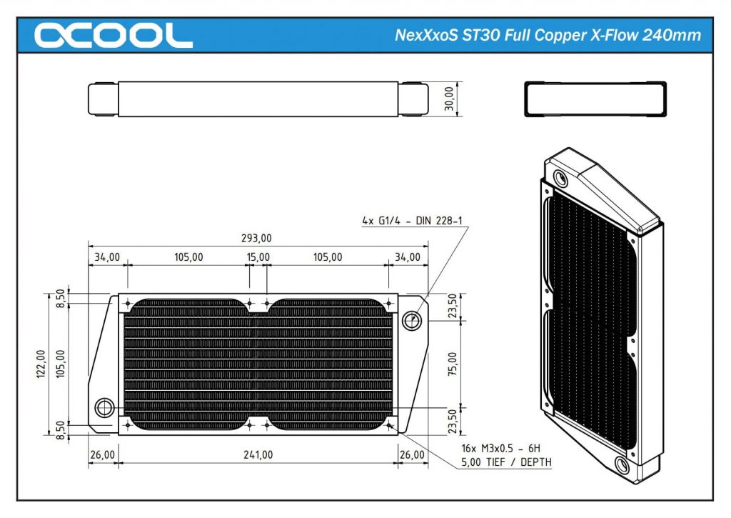 NexXxoS ST30 Full Copper X-Flow  Performance Radiator 240mm-4