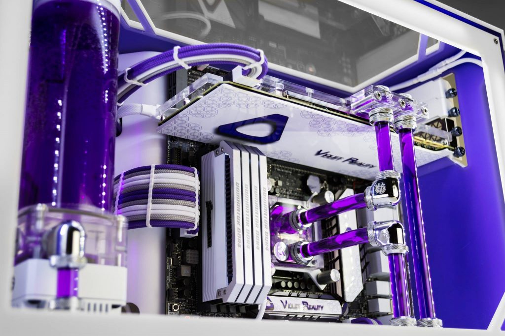 17.5' (45cm) Female-Female Pre-Sleeved ATX and  PCI-E Wire - Purple UV-3