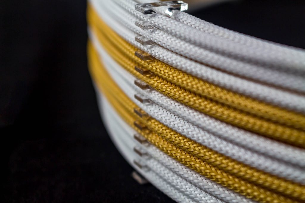12' (30cm) Female-Female Pre-Sleeved ATX and  PCI-E Wire - Gold-3