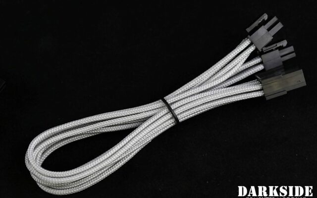 4+4 EPS 12" (30cm) HSL DarkSide Single Braid MF Cable - Titanium Gray