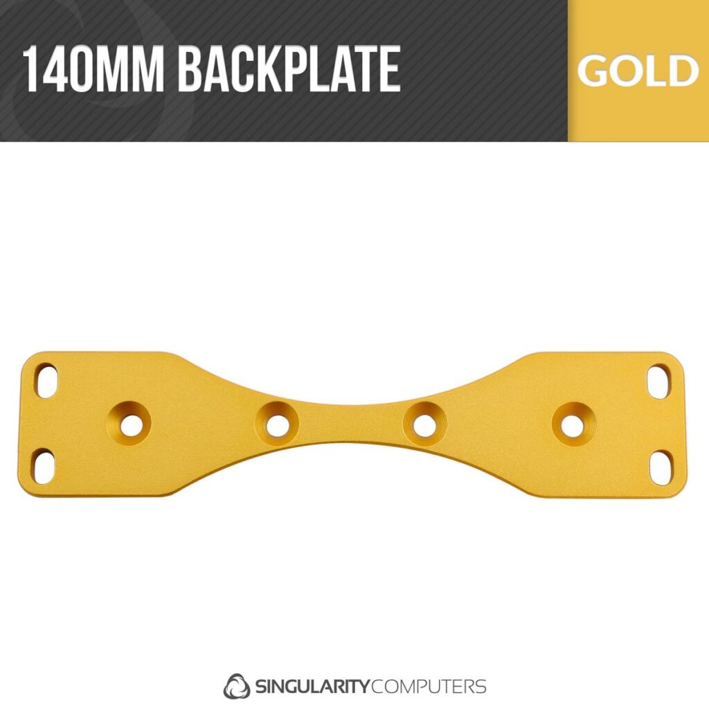 Ethereal Dual/Single Reservoir Mount Backplate for 140mm - Gold-2