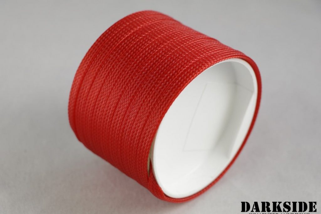 1/4" (6mm) DarkSide High Density Cable Sleeving - Red UV 1Ft