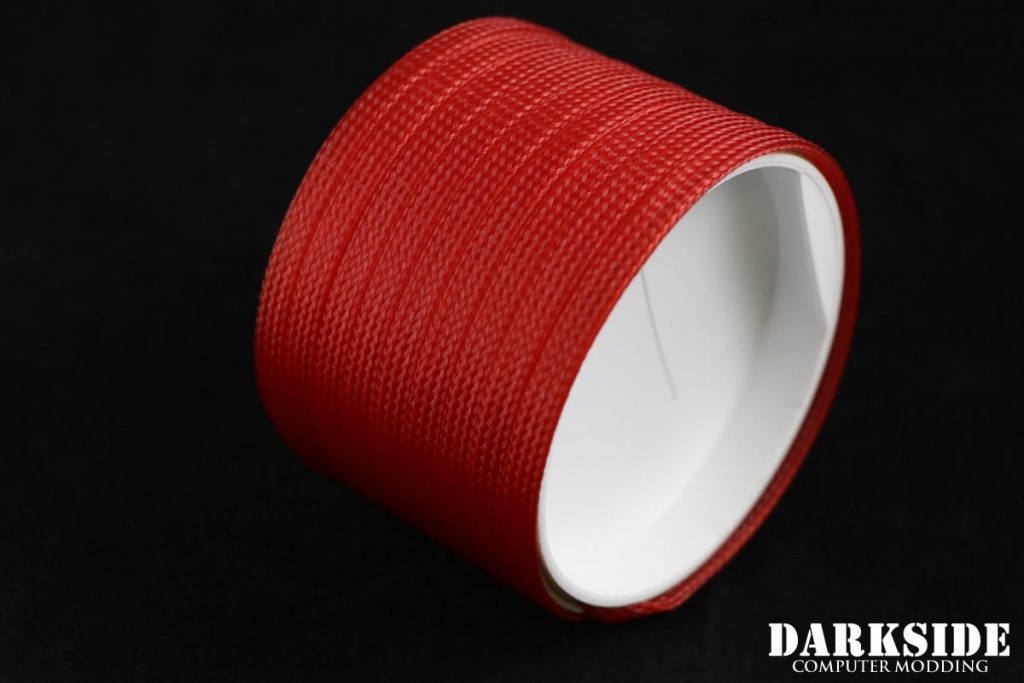 1/4" (6mm) DarkSide High Density Cable Sleeving - Red UV 1Ft-2