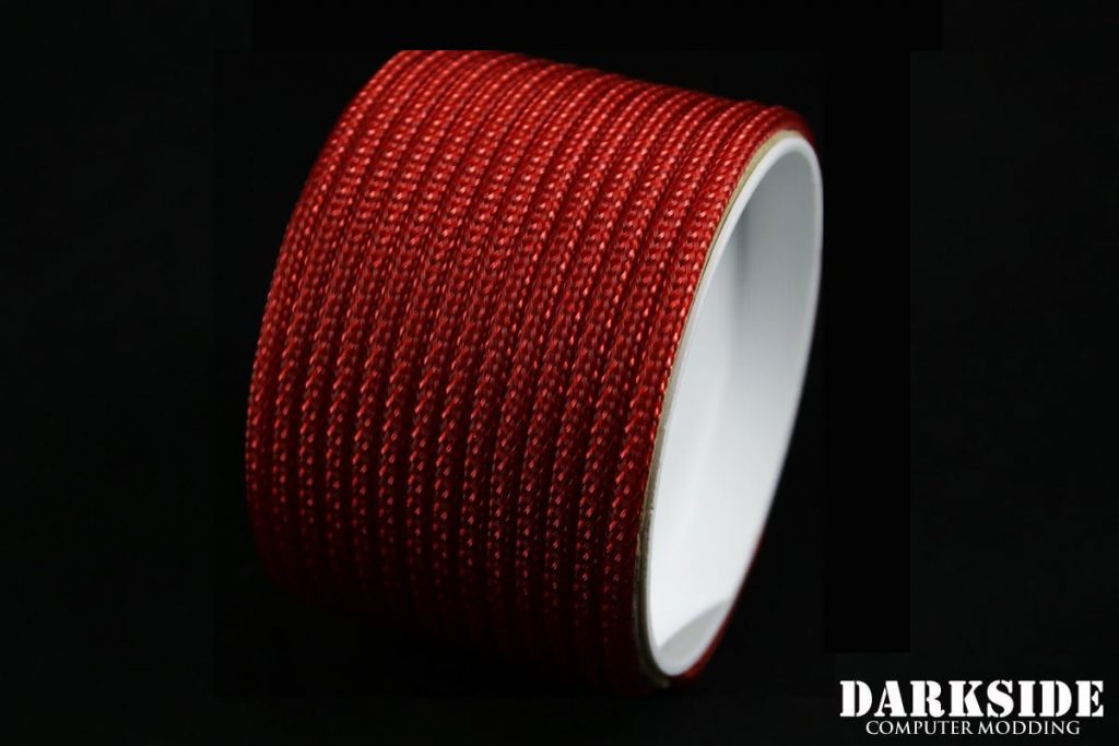 5/32" (4mm) DarkSide HD Cable Sleeving - Metallic Red-2