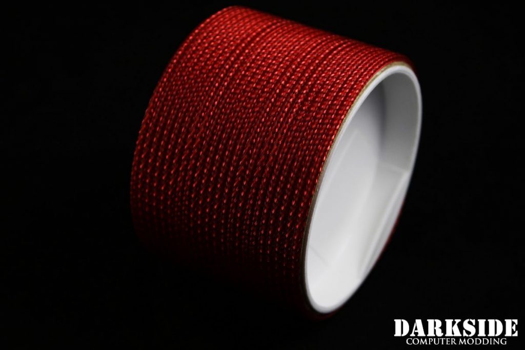 5/64" ( 2mm ) DarkSide HD Cable Sleeving - Metallic Red-2