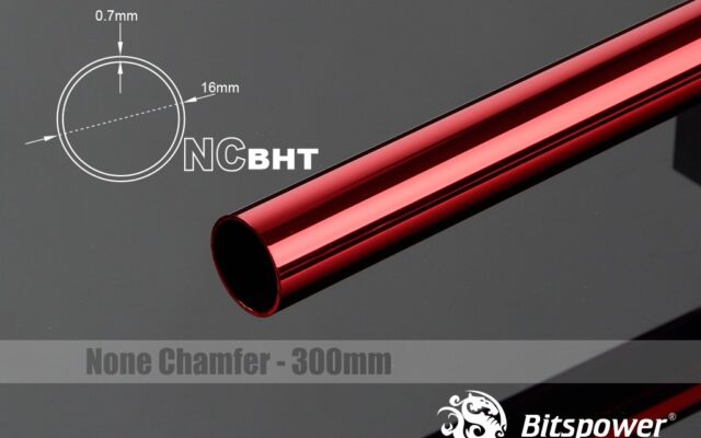 None Chamfer BrassHard Tubing OD16MM Deep Red - 300mm