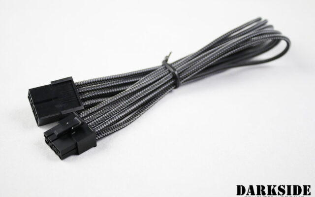 8-Pin PCI-E DarkSide HSL Single Braid M-F Cable -Graphite Metallic