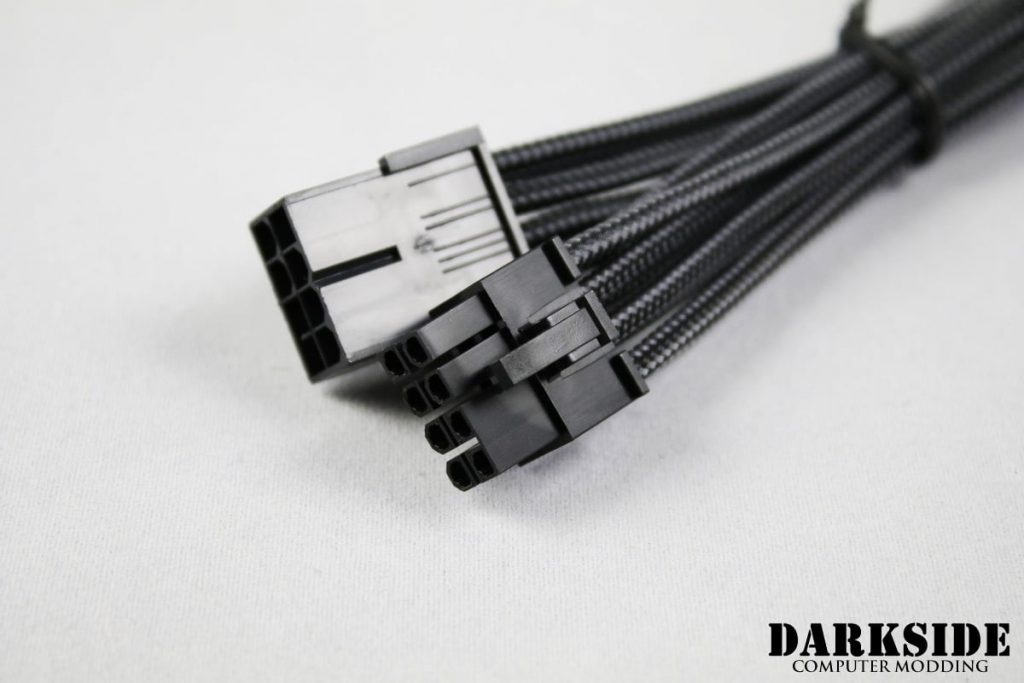 8-Pin PCI-E DarkSide HSL Single Braid M-F Cable -Graphite Metallic-2